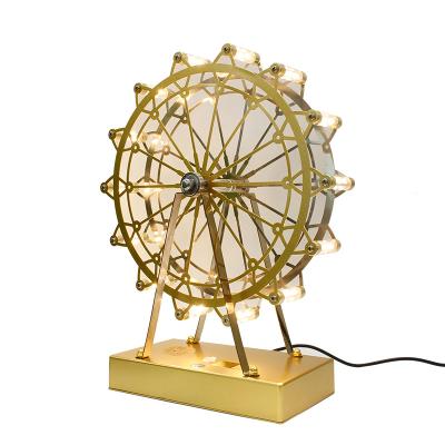 China Modern Classic Ferris Wheel Creative Home Decorations Metal Decorative Light Led Desk Lamp Kids for sale