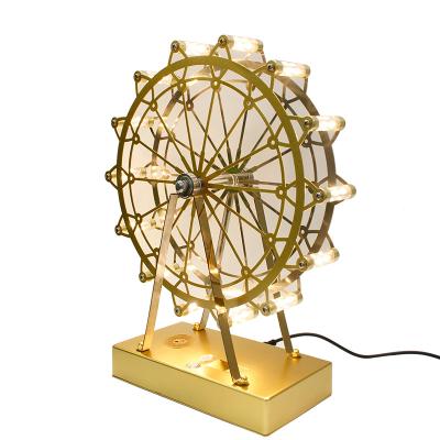 China Modern popular promotional ferris wheel night light metal design fashionable luxury led desk lamp for sale