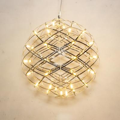 China Modern Minimalist Style Nordic Popular Gold Ball Sparkle Stainless Steel Design Fireworks Pendant Living Room Lights Linear Rustic Chandelier for sale