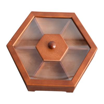 China Sustainable solid wooden wooden box storage box household living room candy box dry fruit box for sale