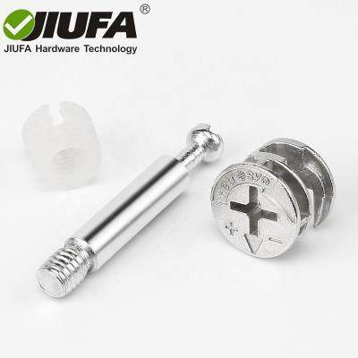 China Modern Fit JIUFA Metal Bolt Furniture Hardware Zinc Alloy Fastener Common Fit Plastic Finger Connecting Eccentric Cam for sale