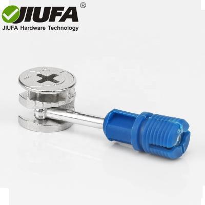 China 2 in 1 JIUFA Hardware Furniture Fitting Minifix Wood Panel Connecting Zinc Alloy Cam Assembly Rod Screw Dowel With Plastic Quick Nut for sale