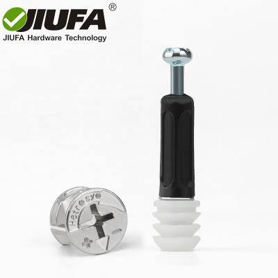 China 3 in 1 JIUFA Furniture Hardware Fitting Zinc Zamak Minifix Connecting Cam Rod Bolt And Plastic Dowel Pre-Inset Offset Nut Full Set for sale