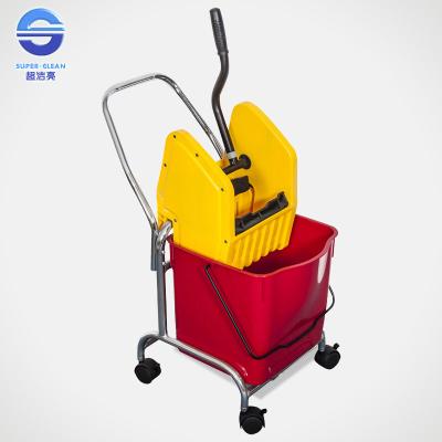 China 30L Single Down Press Mop Wringer Trolley for Hotel Housekeeping for sale