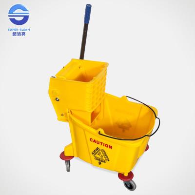 China 32L Single Commercial Mop Bucket And Wringer For Supermarket / Hotel for sale