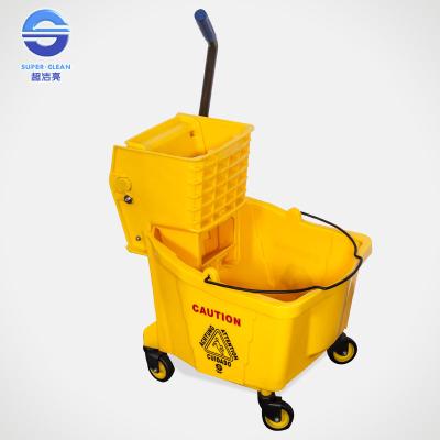 China 32L Industrial Single Mop Wringer Trolley 54*38*90cm , Yellow / Red / Green / Blue for sale