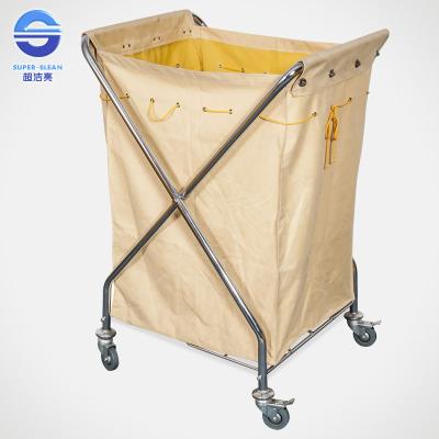 China Yellow Housekeeping Laundry Serving Trolley With Wheels 68*59*105cm for sale