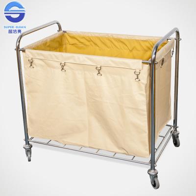 China Efficient Rectangle Laundry Serving Trolley With Wheels / Hospital Laundry Carts for sale