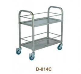 China Wheeled Stainless Steel Drinks Trolley with 2 Shelf for Home Use for sale