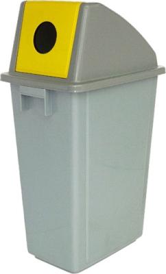 China 58L Grey Large Waste Paper Plastic Garbage Bins with Lid for Commercial Use for sale