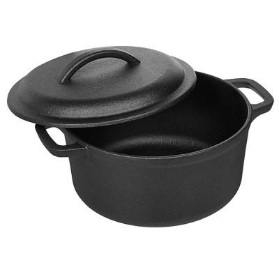 China Good Quality Sustainable Wholesale Dutch Oven Set Custom Brand Available Black Round Enameled Cast Iron Dutch Oven for sale