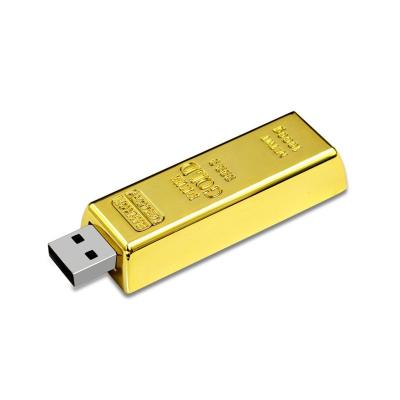 China Fashion Shiny Gold Metal Bar Shape USB Flash Drive USB 2.0/3.0 Flash Drive Metal Flash Memory Stick Gifts 4GB 8GB 16GB 32GB 64GB for sale