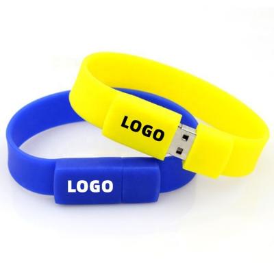 China Custom 2.0/3.0 usb flashdrive usb training silicone wristband wristband wrist bands usb pendrive silicone rubber pen training wristbands for sale