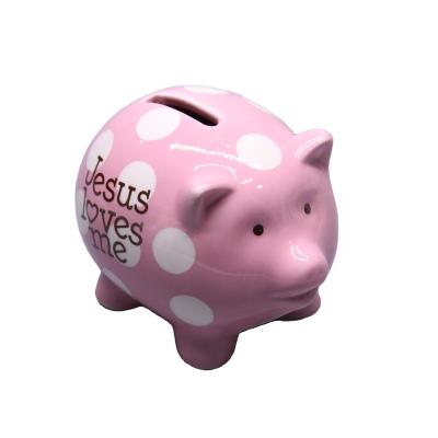 China Wholesale cute hand painted ceramic piggy bank for kids for sale