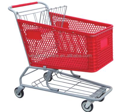 China Plastic Shopping Trolley 180L Corrosion Protection 180L Half Unfolding for sale