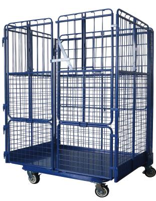 China Corrosion Protection Wholesales Folding Warehouse Roll Container , Wish Mesh Cage for sale