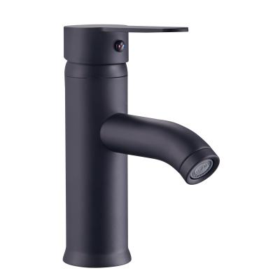 China Hot Cold Water Vanity Basin Mixer Bathroom Faucet Single Hole Basin Faucets Matte Black Zinc Alloy Thermostatic Faucet for sale