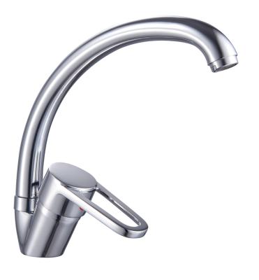 China Zinc Alloy Body Faucets Thermostatic Stainless Steel Long Neck Deck Mounted Faucet For Kitchen for sale