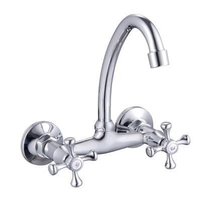 China New Design Kitchen Faucet Water Faucet Thermostatic Mixer Tap Wall Mounted Hot Sale Double Handle Sink Mixer Sink Mixer for sale