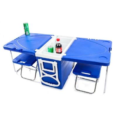 China Waterproof 28L Insulated Plastic Ice Chesst Cooler Box With Table And Chairs for sale