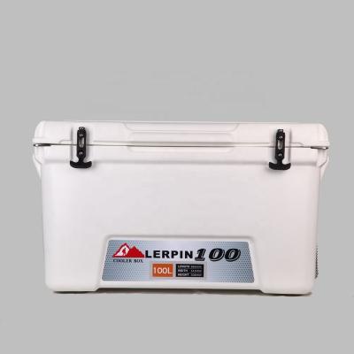 China Large Ice Bucket Stored Rotomolded Ice Chest 100L Outdoor Plastic Cooler Box for sale