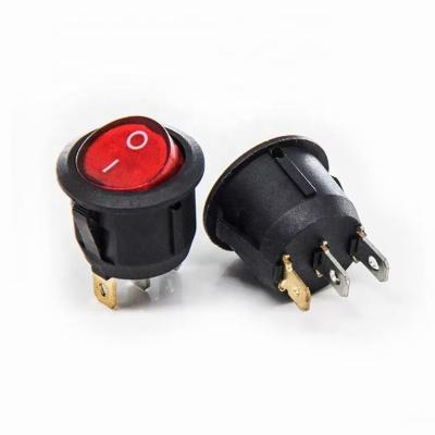 China Equipment KCD1Mini Black Rocker Switch Boat Electric Switch Round Rocker Switch for sale