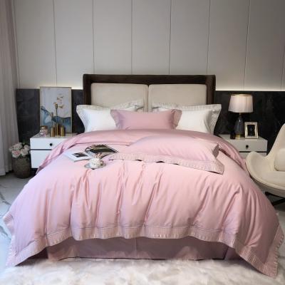 China Factory Direct Selling Nondisposable Modern Simple Design 100% Cotton Queen Size 4 Piece Comforter Quilt Cover Bedding Set for sale