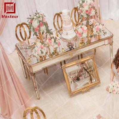 China Wedding hot new elegant mirror table top wedding table for event rental for sale