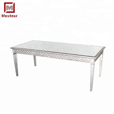 China Dining Wedding Table Wholesale Antique Mirrored Rectangle Dining Table for sale