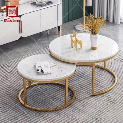 China 2019 extendable new design stainless steel luxury marble coffee table tea table in Foshan for sale