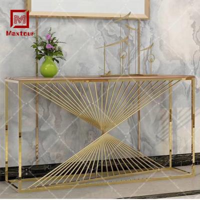 China CONSOLE TABLE Stainless Steel Furniture Gold Console Table Royal Console Table for sale