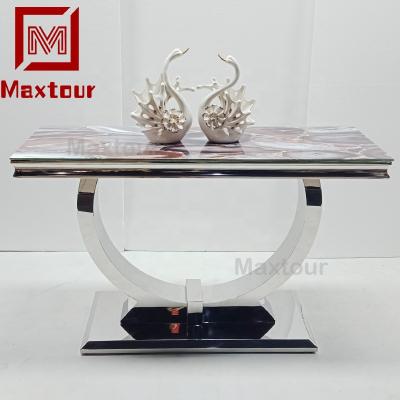 China 2020 New Italian Modern Home Furniture Living Room Use Stainless Steel Decorative Console Table for sale