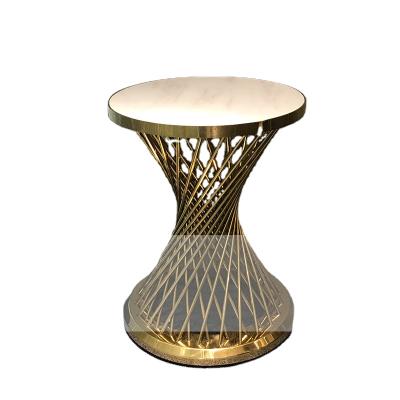 China Modern round stainless steel gold living room coffee table furniture side corner table for sale for sale