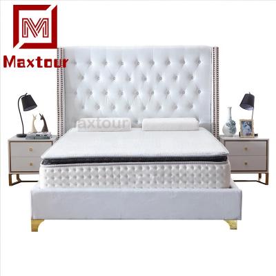 China (Size)Adjustable Luxury Modern Bedroom Furniture Stainless Steel Queen King Size Bed for sale