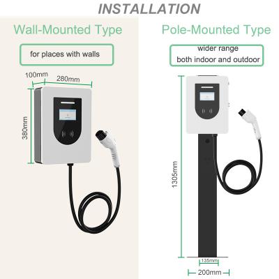 China 7.2kw 7kw 32a Type 2 Level 2 Wallbox Home Commercial Wall Mounted Vehicle Charging Station Pile Ac EV Charger For Electric Car EACX007A-Y4 for sale