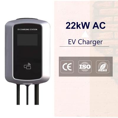 China 22kw Type 2 Level 2 Wallbox Home Commercial Wall Mounted Vehicle Charging Station EVSE Pile Ac EV Charger For Electric Car EACB022A-Y4 for sale