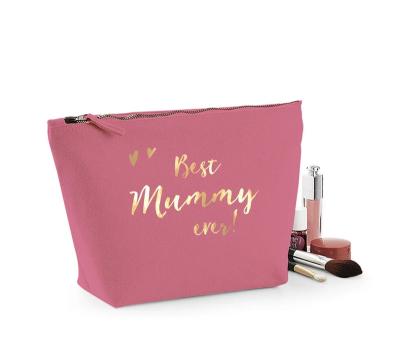 China Fashionable Make Mother's Day Gift For Mom Makeup Bag Sublimation Storage Bag Canvas Solid Color Empty Wash Cosmetic Bag for sale