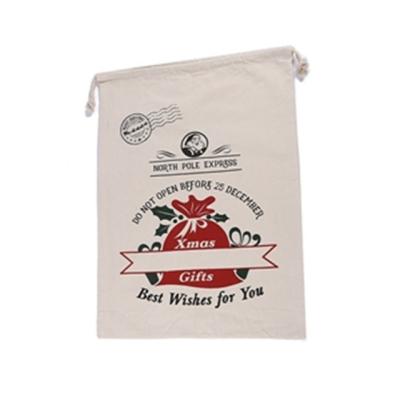 China With Drawstring Pockets New Year Gift Santa Sacks Canvas Heavy Bag Christmas Decoration 50*70cm Custom Large Capacity Handbag For Home Decoration for sale