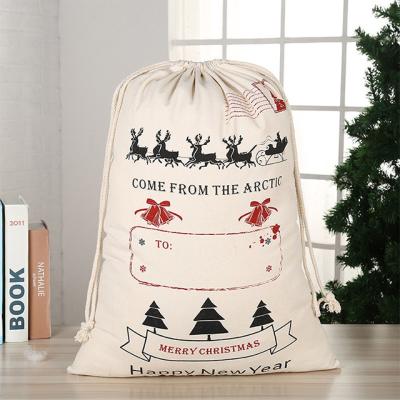 China With Drawstring Pockets Most Popular 50*70cm Christmas Santa Sacks Handbag Heavy Large Capacity Candy Cane For Festival Kids Gift for sale