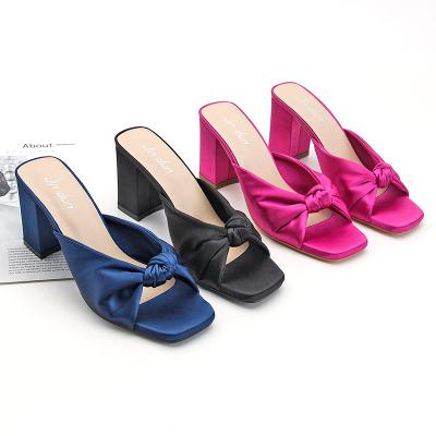 China 2022 fashion trend ladies slippers shoes the latest and sandals silk heels shape 2021 summer women slides slipper sandals for sale