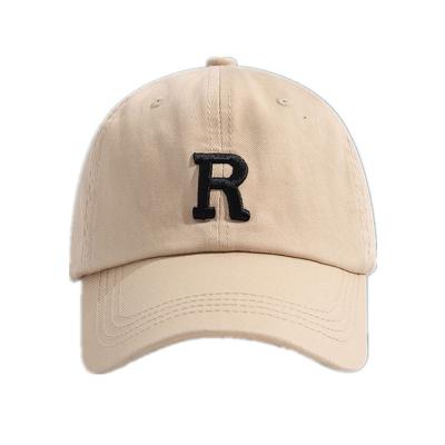 China NEW Letter R Embroidery Cotton Snapback Hat Trend Baseball Cap Trend Sun Visor Sun Hats COMMON Simple Adjustable Women Men Outdoor Gorras Sun Hats for sale