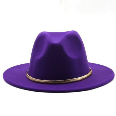 China Fashion Women Wide Brim Felted Hat Felt Hat Man Western Felt Sombrero Wide Striped Hats Wholesale Motley for sale