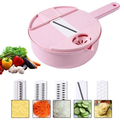 China China Sustainable Plant 12 In 1 Vegetable Cleaver - Vegetable Spiralizer Slicer Kitchen Gadgets Potato Peeler Drain Basket Cutter for sale