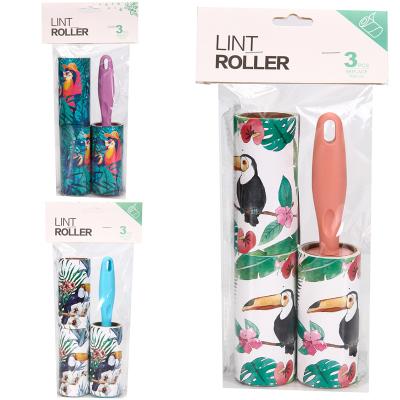 China Manual Hoe Sale WISH LAZADA TikTok AMZ SHOPEE Fiber Sticky Roller For Pet Hair Clothes With 3pcs 60 Sheets Refills Fiber Rollers for sale