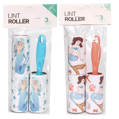 China Factory Wholesale Custom Manual Fiber Roller For Clothes Pet Hair Fiber Remover 180 Strong Sticky Paper Sheets for sale