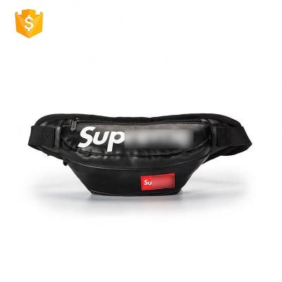 China Fanny Pack Men Ladies Waist Bag Sports Customize Logo Designer Black Pu Leather Water Proof Waterproof Belt Waist Bag for sale