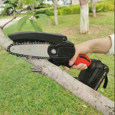 China 4 Inch 21v Handheld Mini Chainsaw Brushless Motor Mini Single Hand Chainsaw for sale