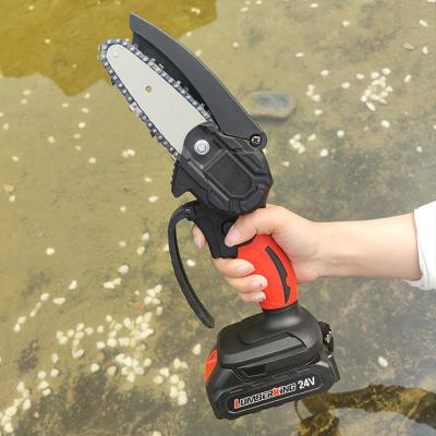 China 4 Inch Handheld Mini Chainsaw 350W Wood Cutting Lithium Chainsaw for sale