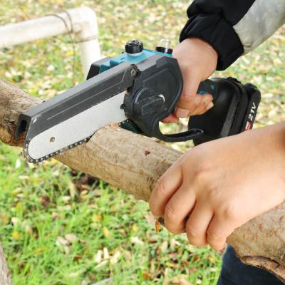 China Professional Electric Chain Saw 6inch Portable One-Hand Handheld Rechargeable Operated Battery Power Chainsaw for sale