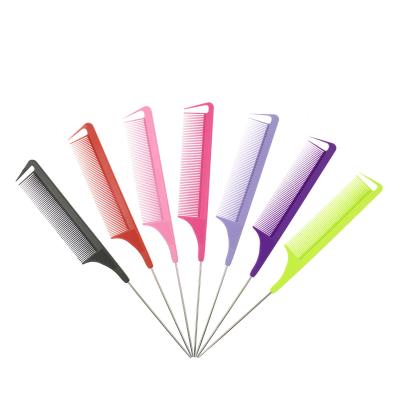 China Salon Drop Shipping New Plastic Sharp Tail Comb Highlighting Hair Salon Styling Dye Brush for sale